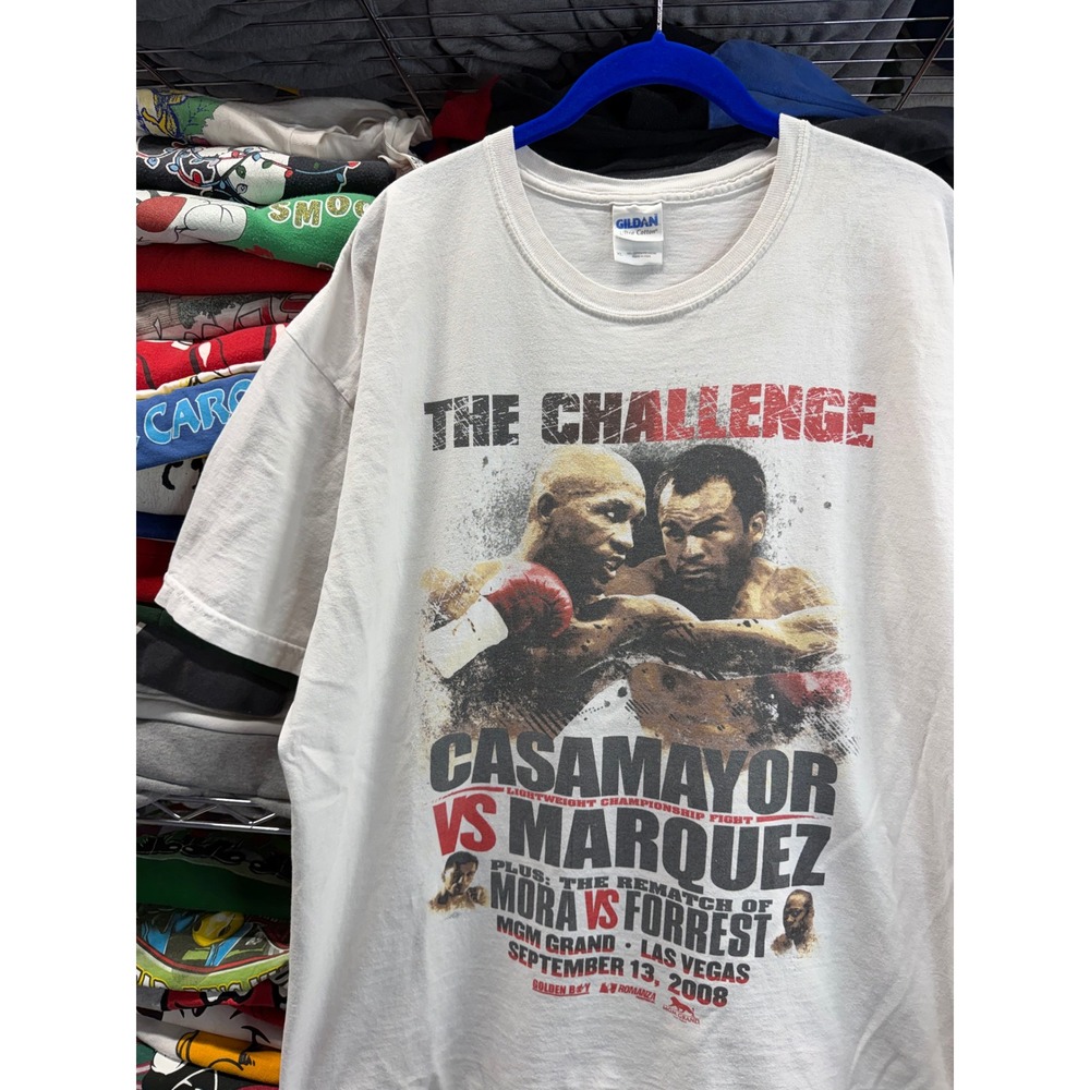 Vintage 2008 Casamayor vs Marquez Boxing T-Shirt Mens XL White MGM Grand Promo